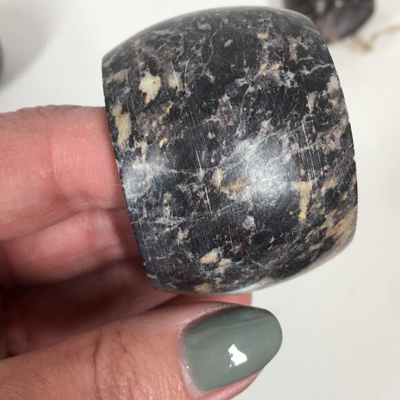 🆕 NEW Marble Napkin Ring Holders Moody Decor Natural Stone Gray Tan Beige 4 - Picture 6 of 15